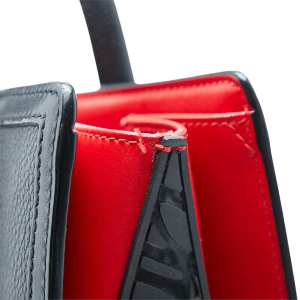 Christian Louboutin Paloma Medium Handbag Tote Bag Black Red Leather Women's - Picture 6 of 9